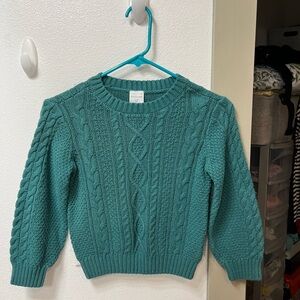 Abercrombie kids 7/8 cable knit sweater teal